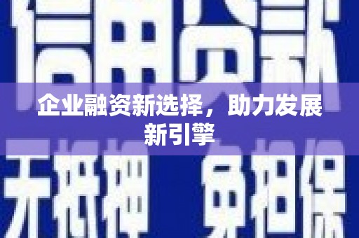 罗山企业融资新选择，助力发展新引擎
