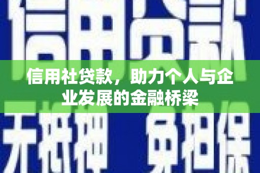 罗山信用社贷款，助力个人与企业发展的金融桥梁