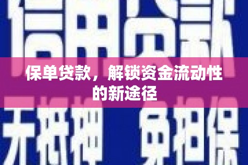 罗山保单贷款，解锁资金流动性的新途径
