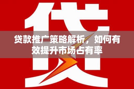 罗山贷款推广策略解析，如何有效提升市场占有率