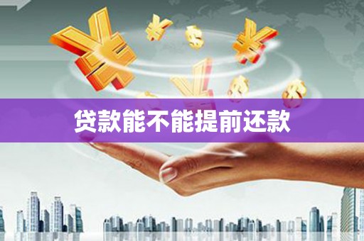 罗山贷款能不能提前还款