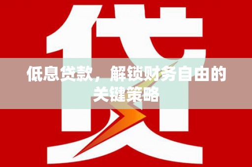罗山低息贷款，解锁财务自由的关键策略