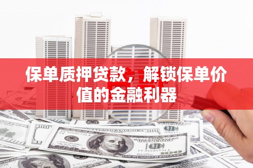 罗山保单质押贷款，解锁保单价值的金融利器