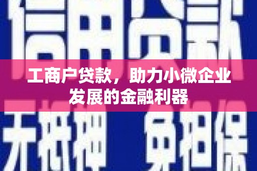 罗山工商户贷款，助力小微企业发展的金融利器