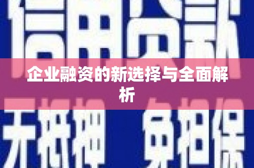 罗山企业融资的新选择与全面解析